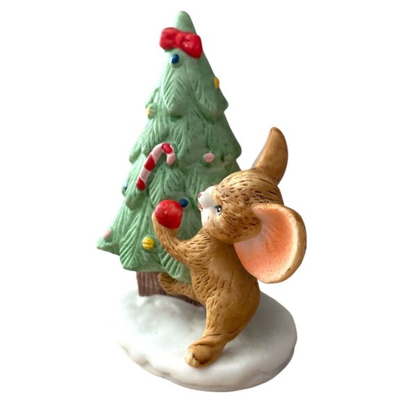 HOMCO 8905 Mice with Christmas Tree and Snowman Vintage Holiday Figurines - Picture 7 of 11